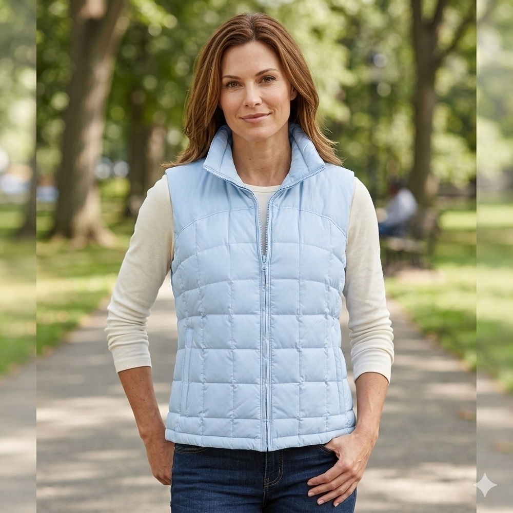 Columbia Sportswear Women's Light Blue Quilted Vest Size XL